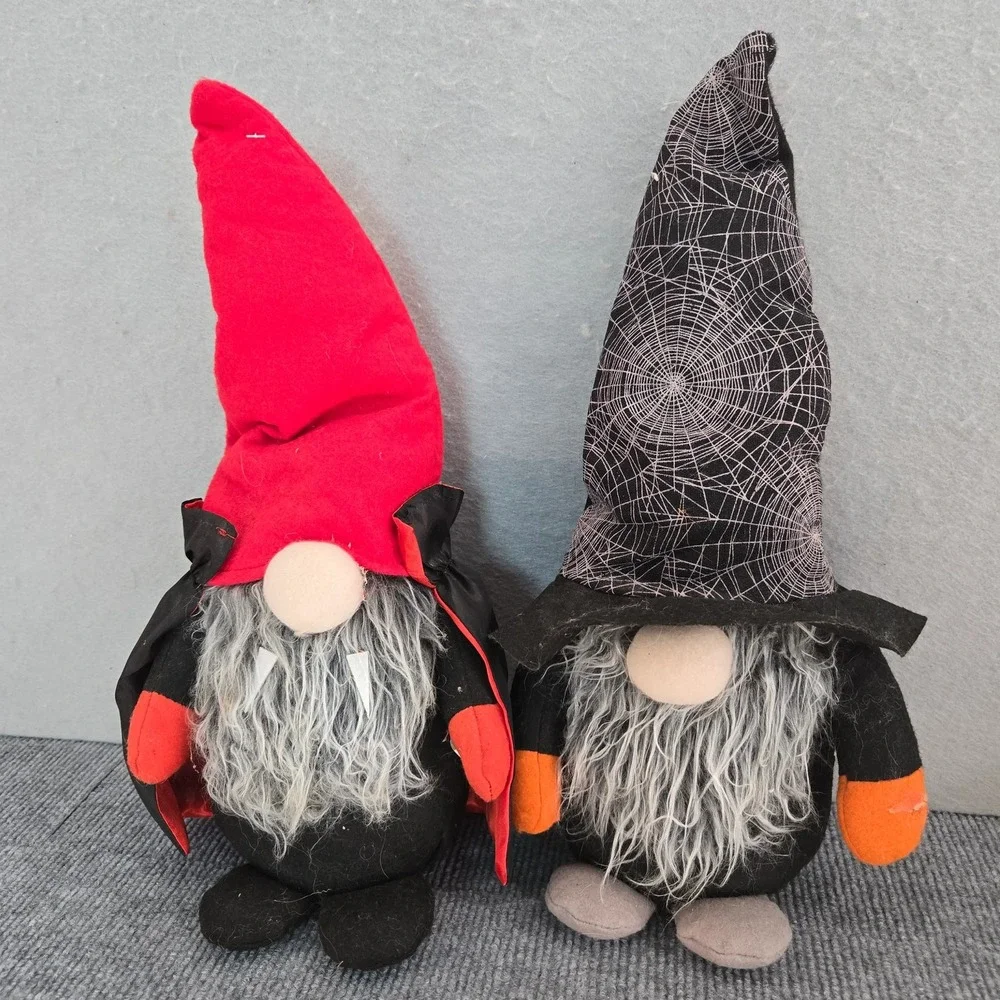 Halloween Gnome Plush Bean Bottom Figurines Set of 2 Greenbrier 15